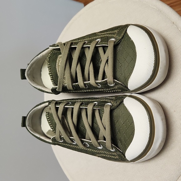 Women's, Olive/Khaki Green Quilted Keen Sneakers - Picture 3 of 12